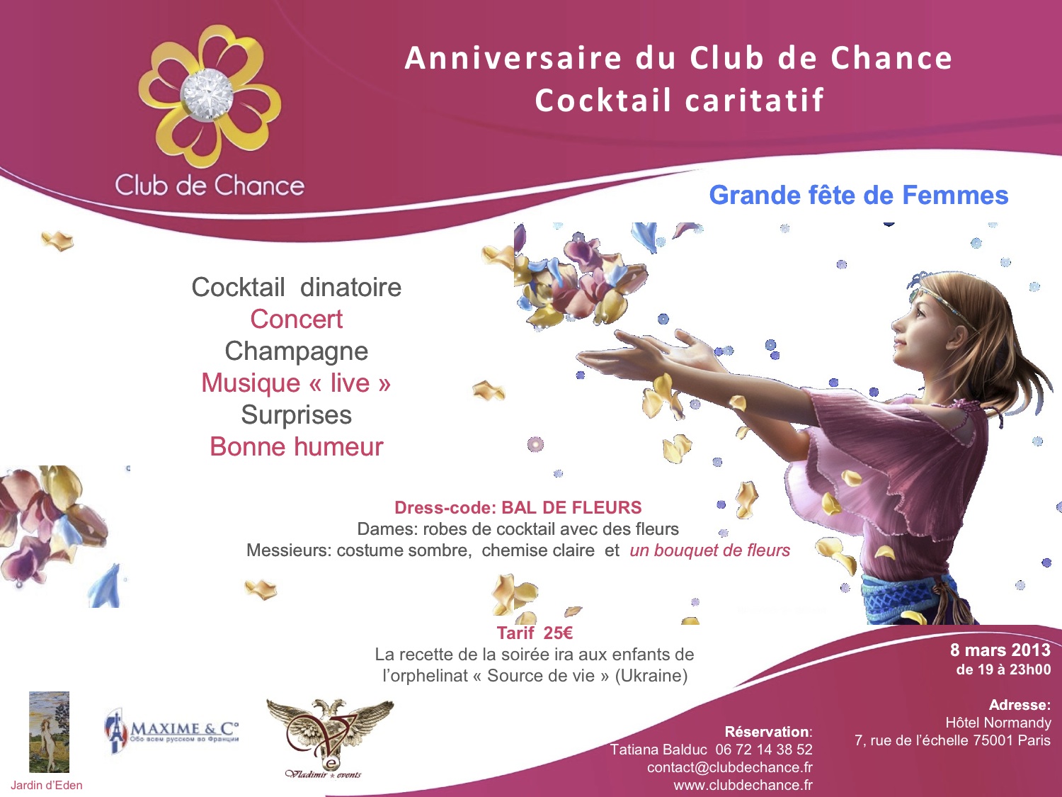 Cocktail caritatif 8 mars